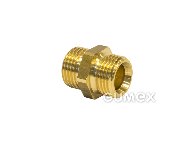Verschraubung für Druckluft, Außengewinde G 1/8 "- Außengewinde G 1/8", 10bar, Messing, 